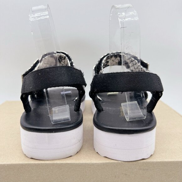 Kate Spade Dotty Platform Embossed Snakeskin Print Sandals Black White 36.5 US 6 - Picture 7 of 12